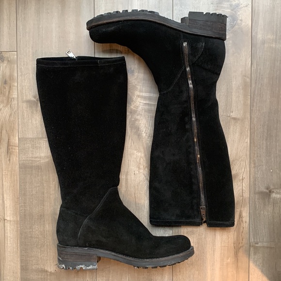 Black La Canadienne waterproof suede knee high boots size 9. - Picture 2 of 15